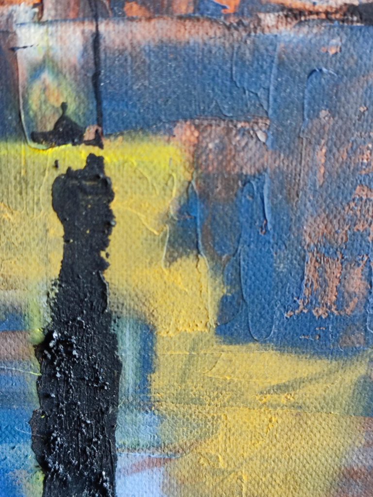 tableau contemporain bleu